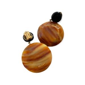 PRADA Resin Clip Earrings